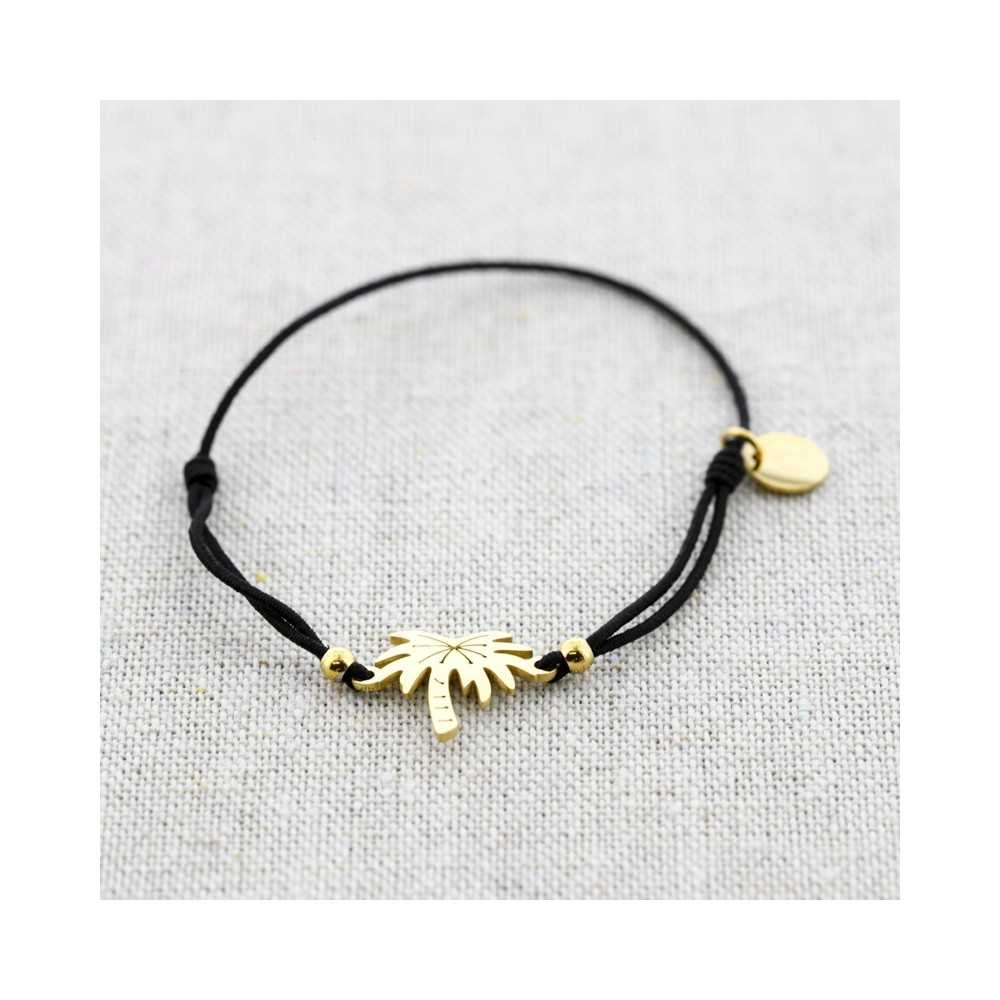 ELASTIC PALM TREE STEEL BRACELET