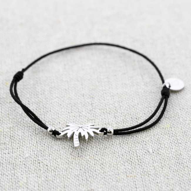 ELASTIC PALM TREE STEEL BRACELET