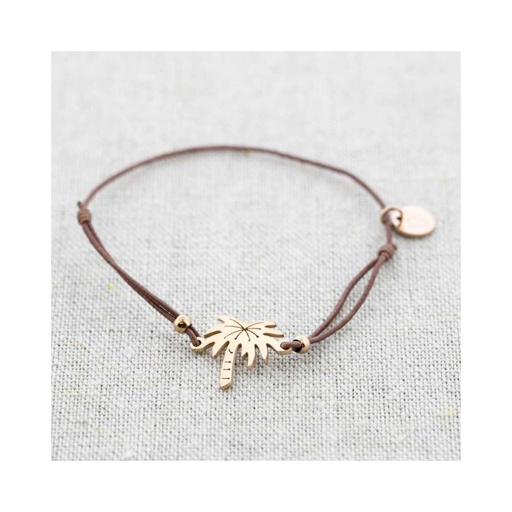 ELASTIC PALM TREE STEEL BRACELET