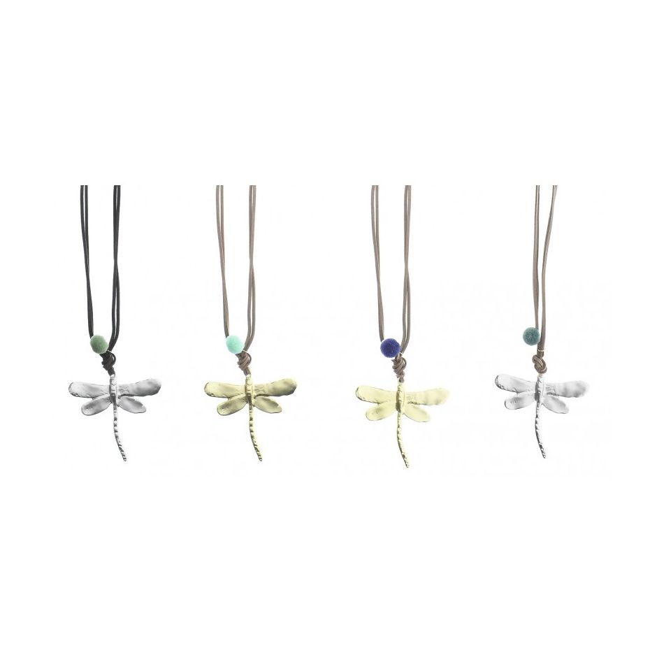 METAL DRAGONFLY PENDANT LONG NECKLACE