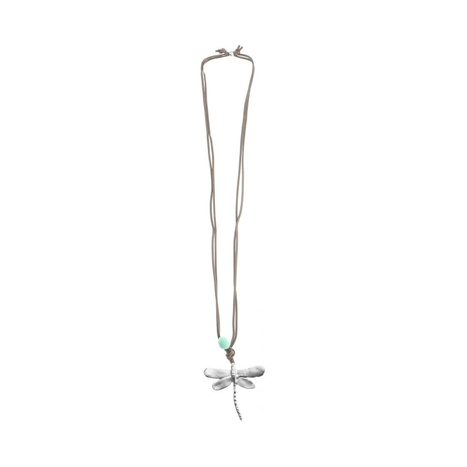 METAL DRAGONFLY PENDANT LONG NECKLACE