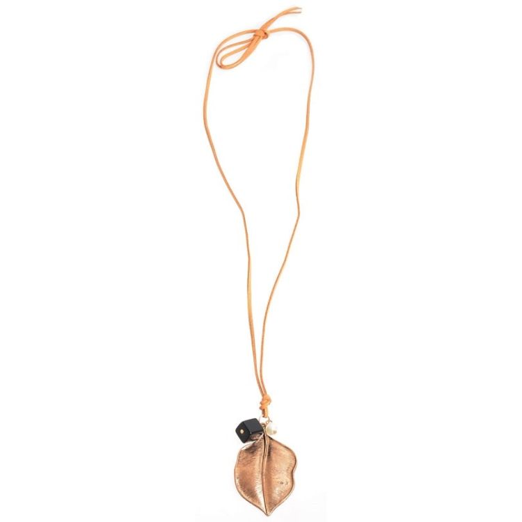 LONG PENDANT NECKLACE METAL BEADS 2