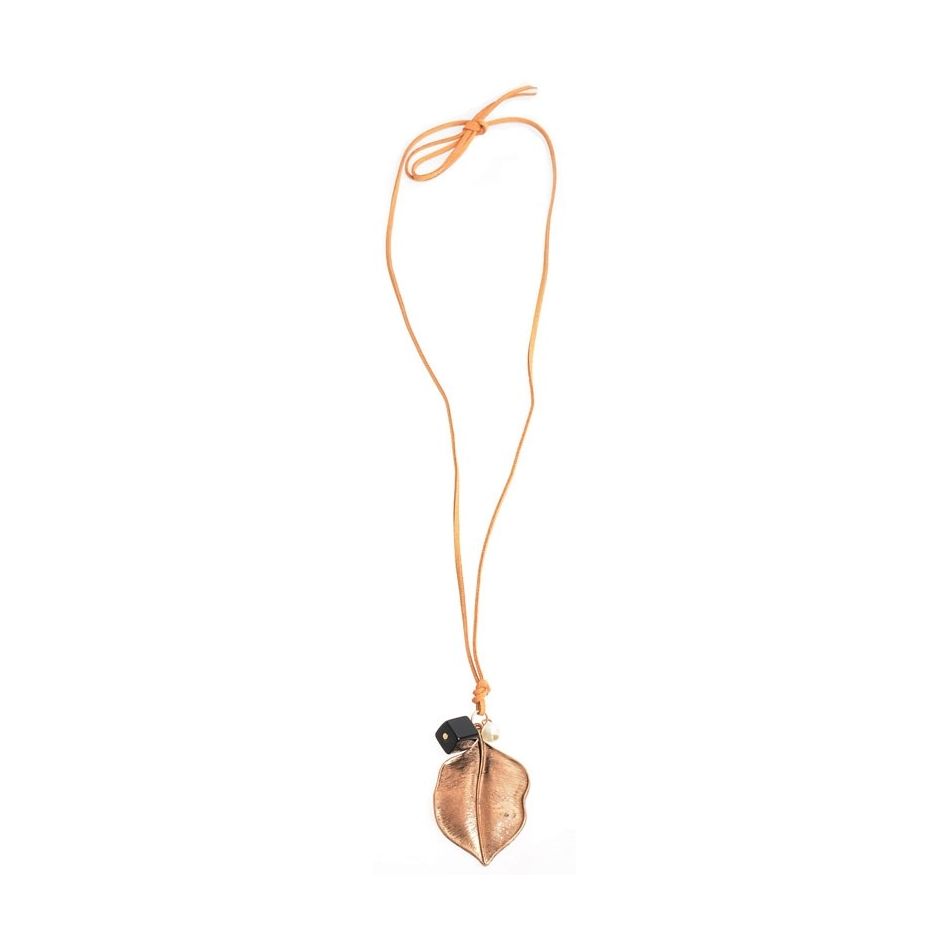 LONG PENDANT NECKLACE METAL BEADS