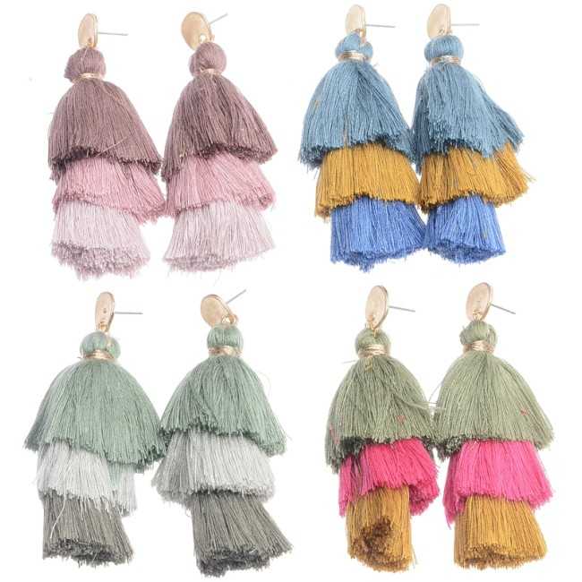 TRIPLE FRINGE STRAP EARRINGS