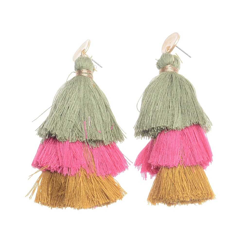 TRIPLE FRINGE STRAP EARRINGS