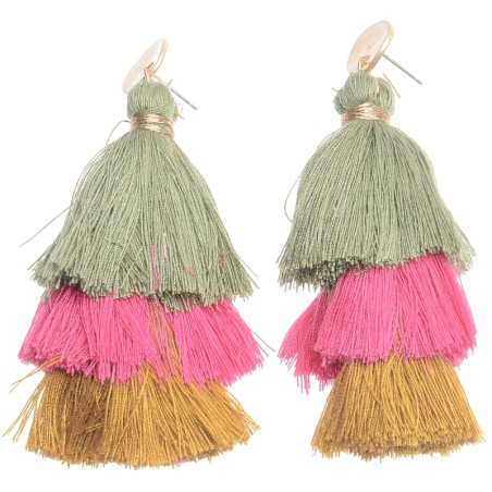 TRIPLE FRINGE STRAP EARRINGS