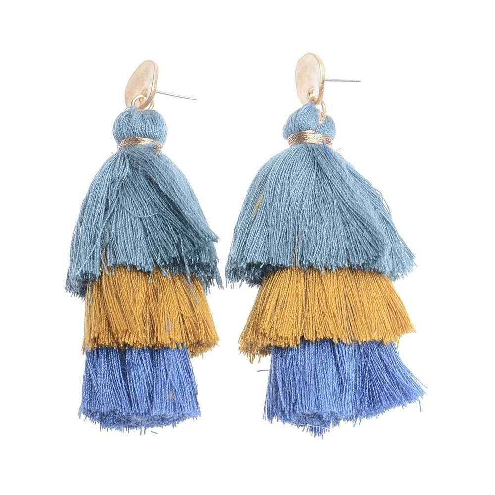 TRIPLE FRINGE STRAP EARRINGS