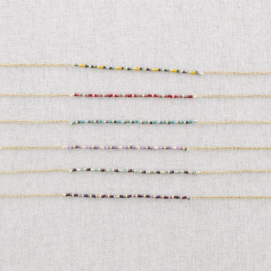 MIYUKI BEADS STEEL SHORT NECKLACE