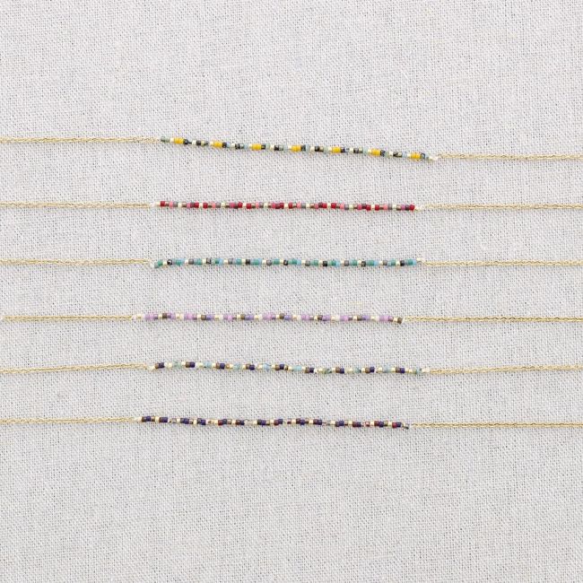 MIYUKI BEADS STEEL SHORT NECKLACE