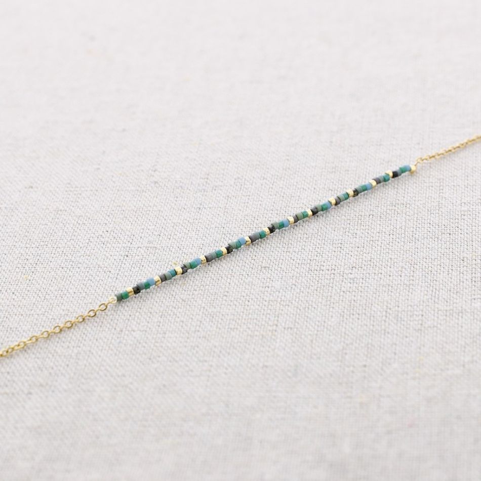 MIYUKI BEADS STEEL SHORT NECKLACE