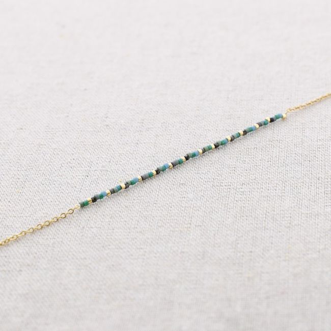 MIYUKI BEADS STEEL SHORT NECKLACE
