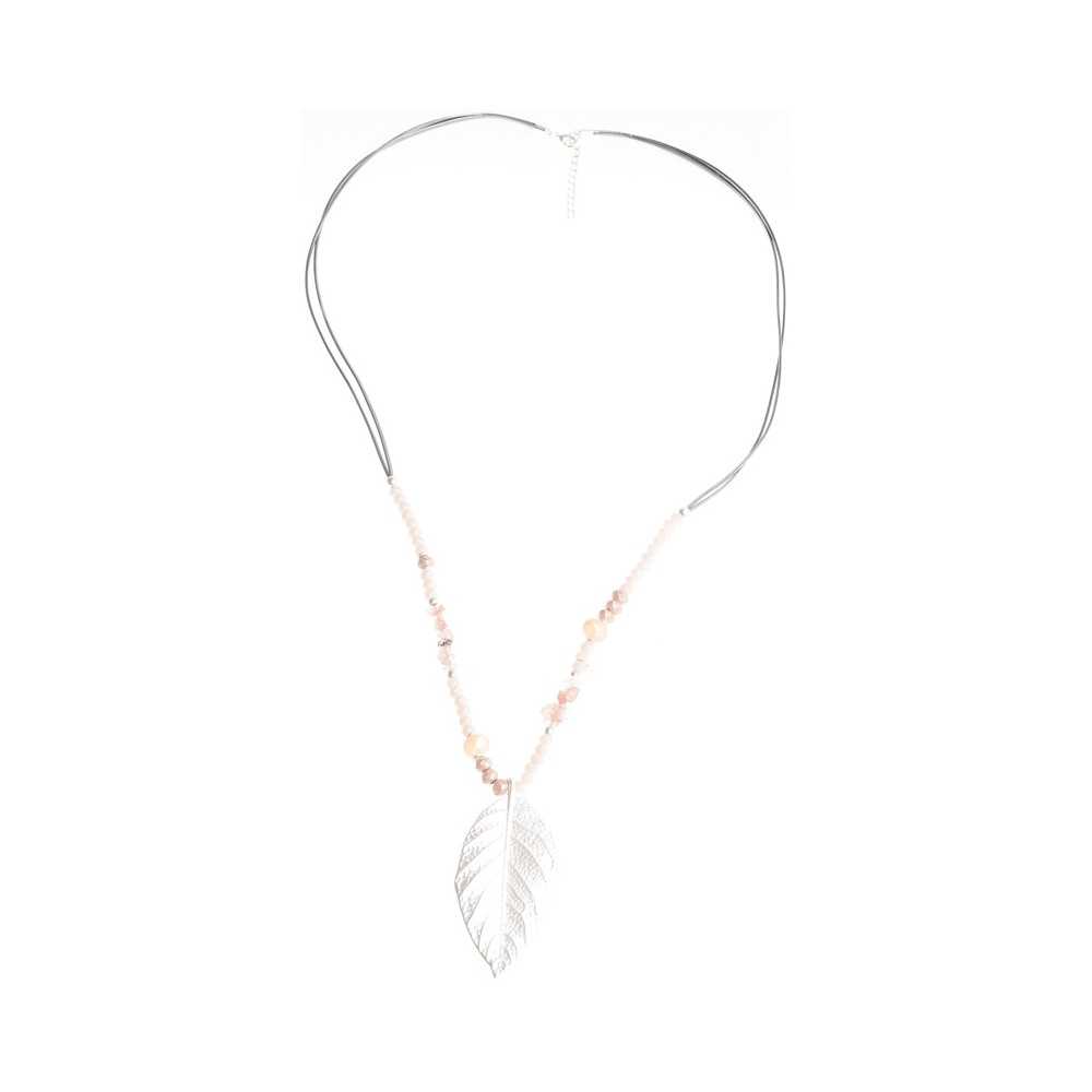 LEAF COGLANT STONE LONG NECKLACE