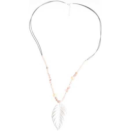 LEAF COGLANT STONE LONG NECKLACE