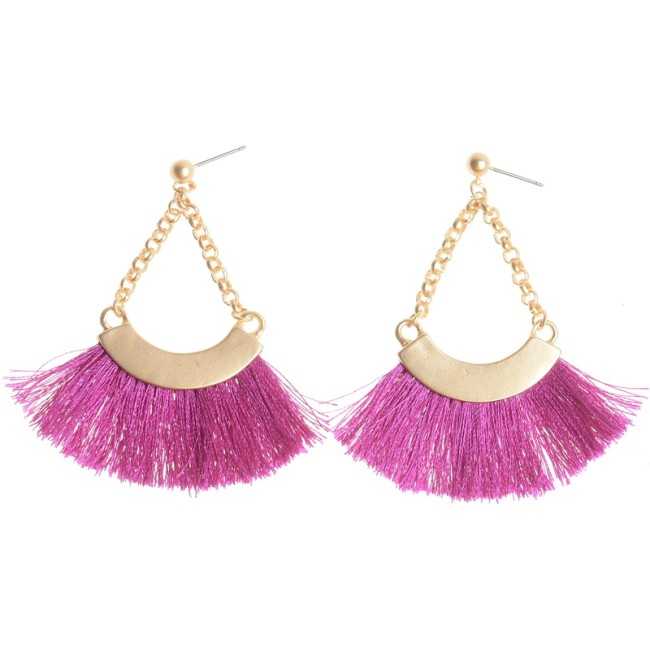 FRINGED HIPPIE HOOK EARRINGS