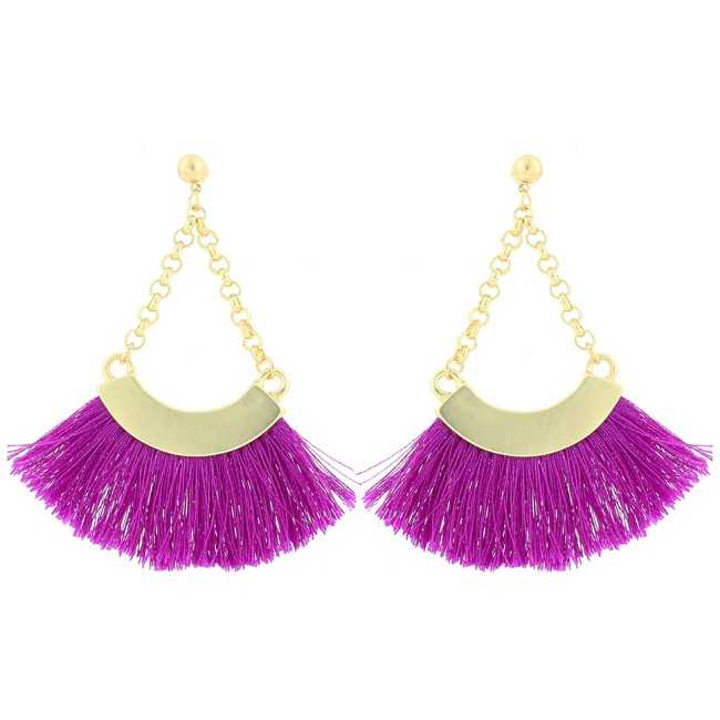 FRINGED HIPPIE HOOK EARRINGS