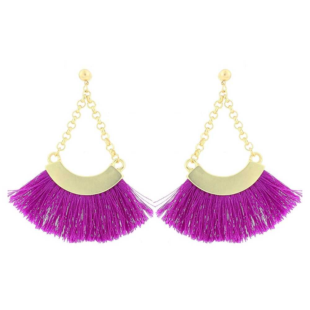 FRINGED HIPPIE HOOK EARRINGS