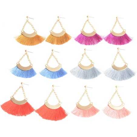 FRINGED HIPPIE HOOK EARRINGS