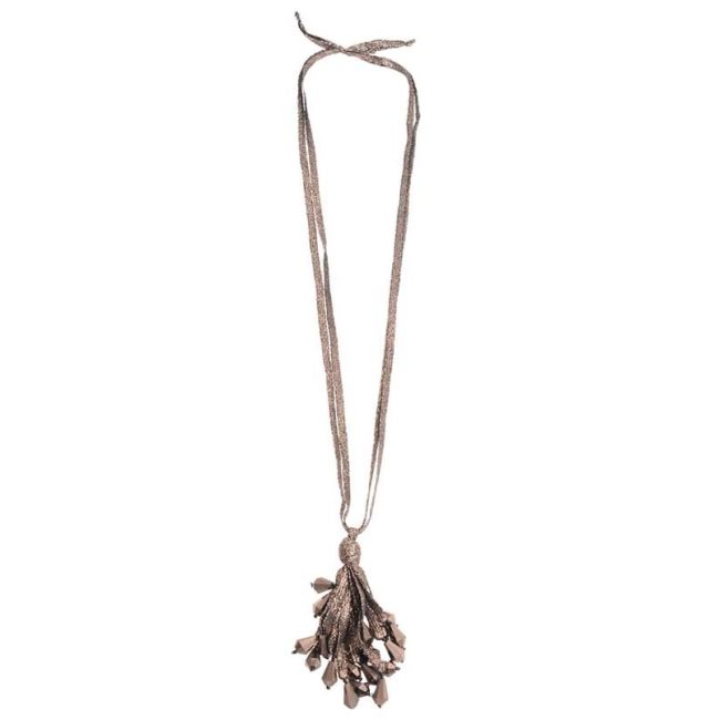 LONG PENDANT NECKLACE WITH FACETED CRYSTALS