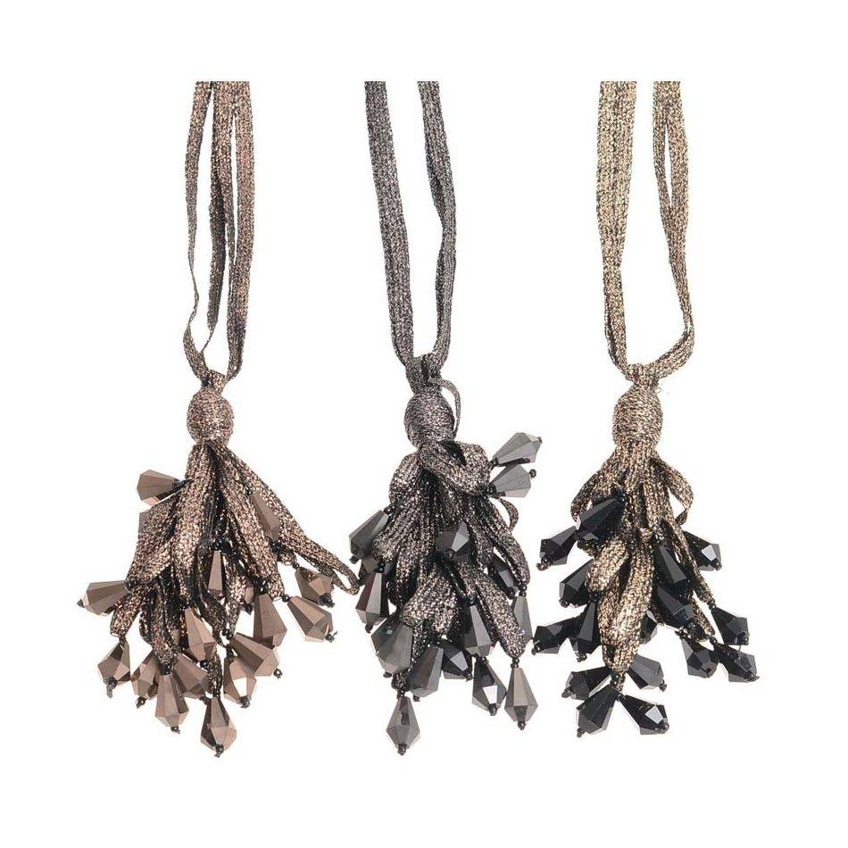 LONG PENDANT NECKLACE WITH FACETED CRYSTALS