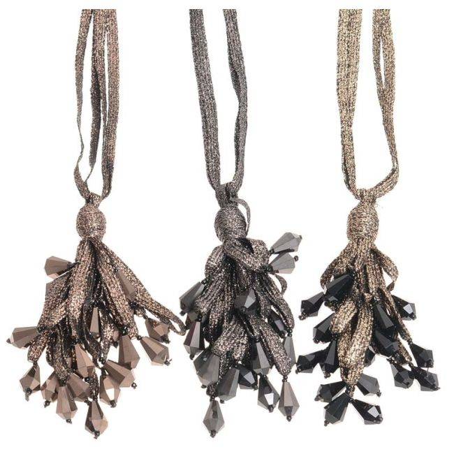 LONG PENDANT NECKLACE WITH FACETED CRYSTALS