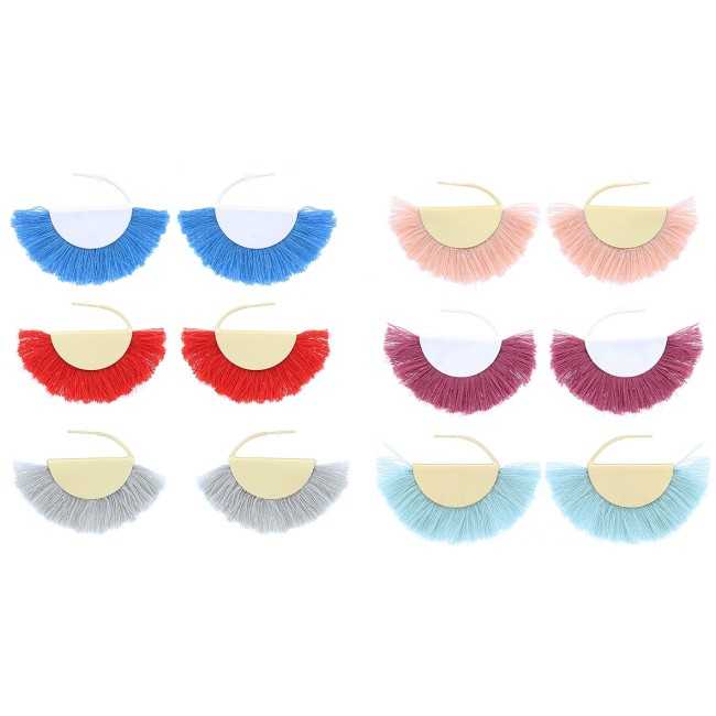 THREAD FRINGE FAN EARRINGS