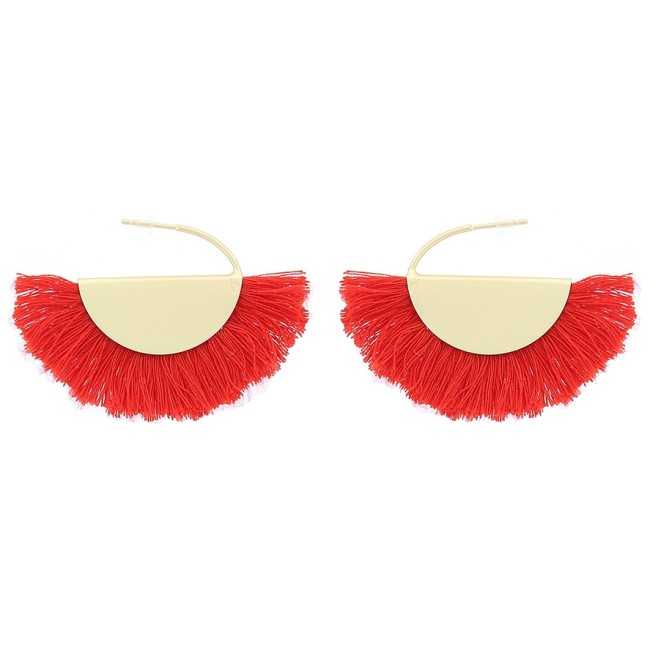 THREAD FRINGE FAN EARRINGS