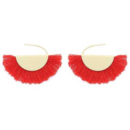 THREAD FRINGE FAN EARRINGS