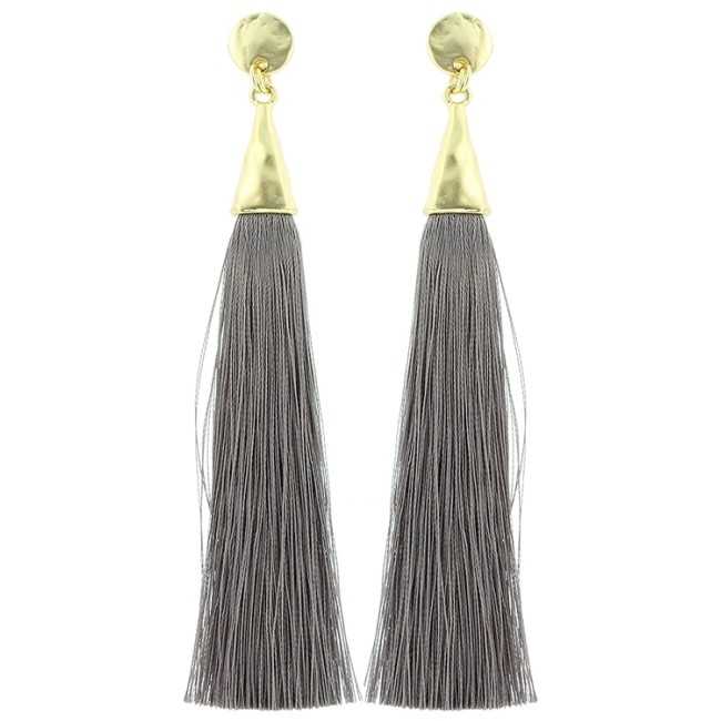 FRINGE PENDANT STUD EARRINGS