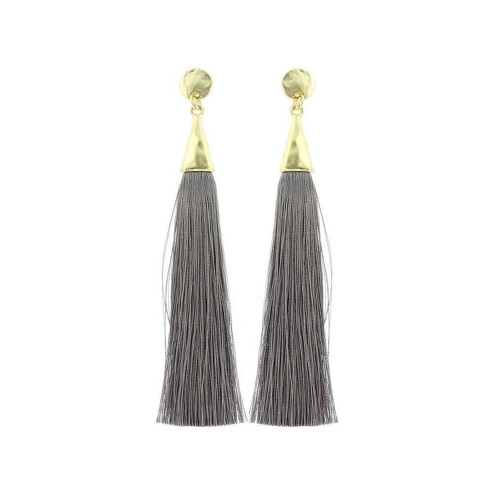 FRINGE PENDANT STUD EARRINGS