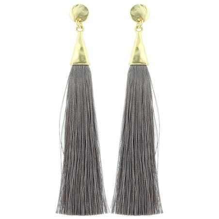 FRINGE PENDANT STUD EARRINGS