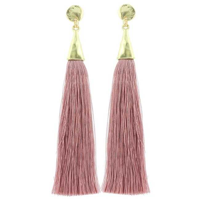 FRINGE PENDANT STUD EARRINGS