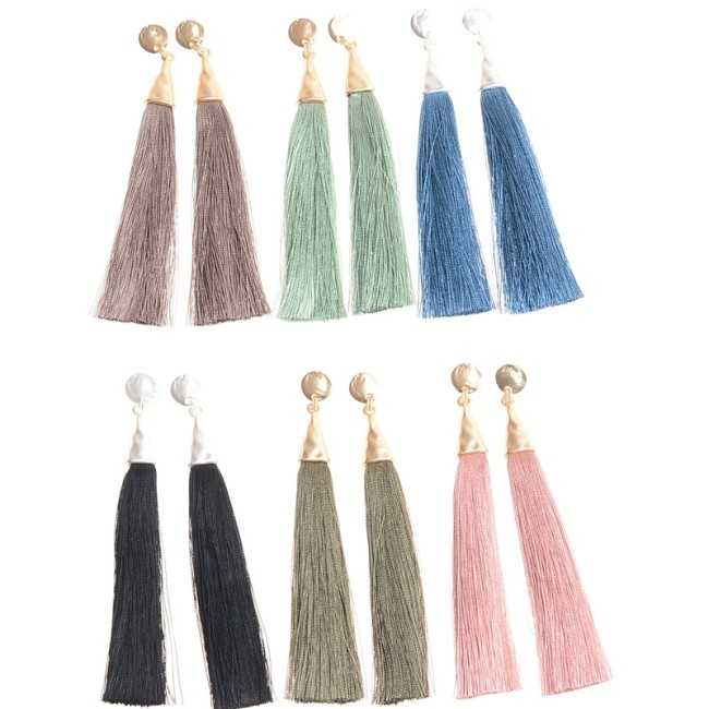 FRINGE PENDANT STUD EARRINGS