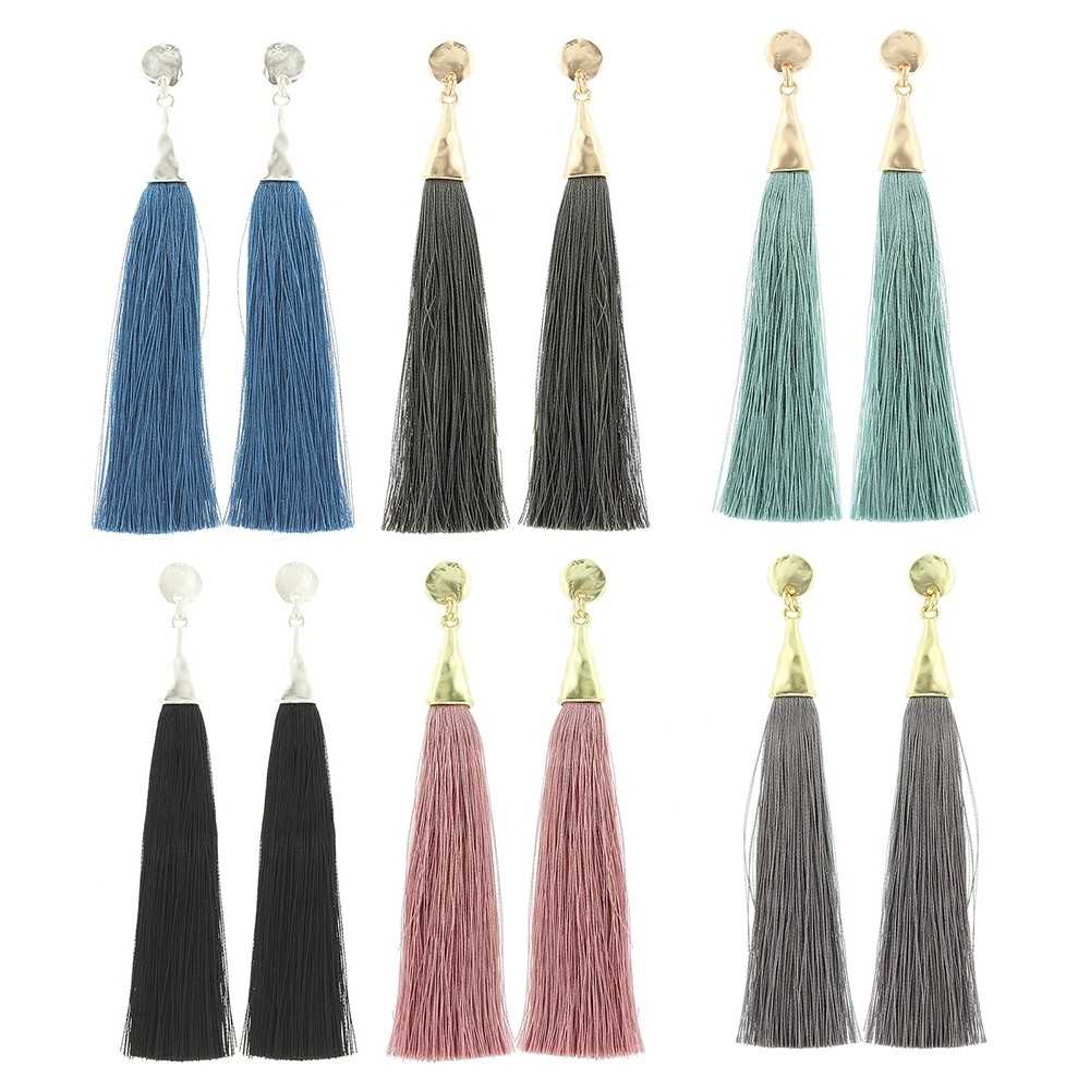 FRINGE PENDANT STUD EARRINGS