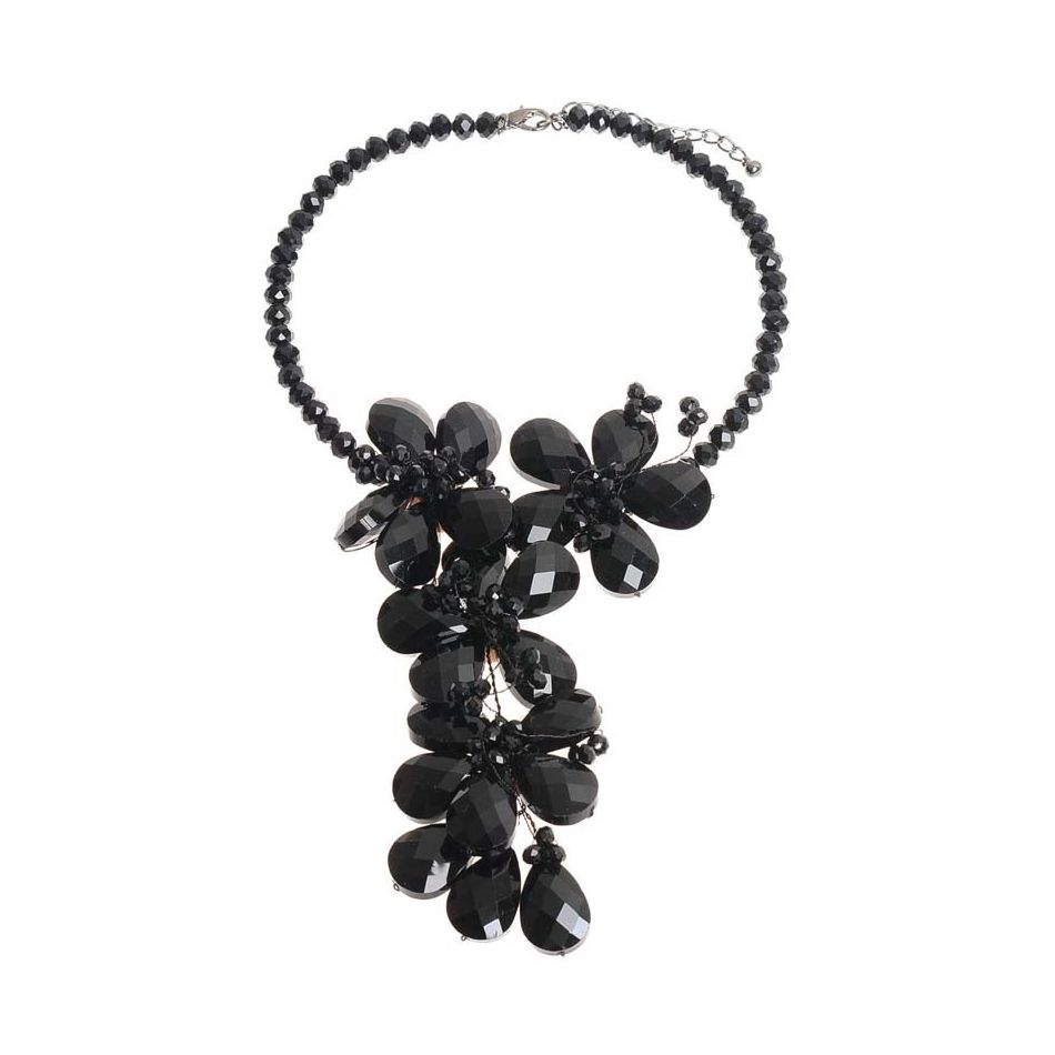 CRYSTAL FLOWERS SHORT NECKLACE