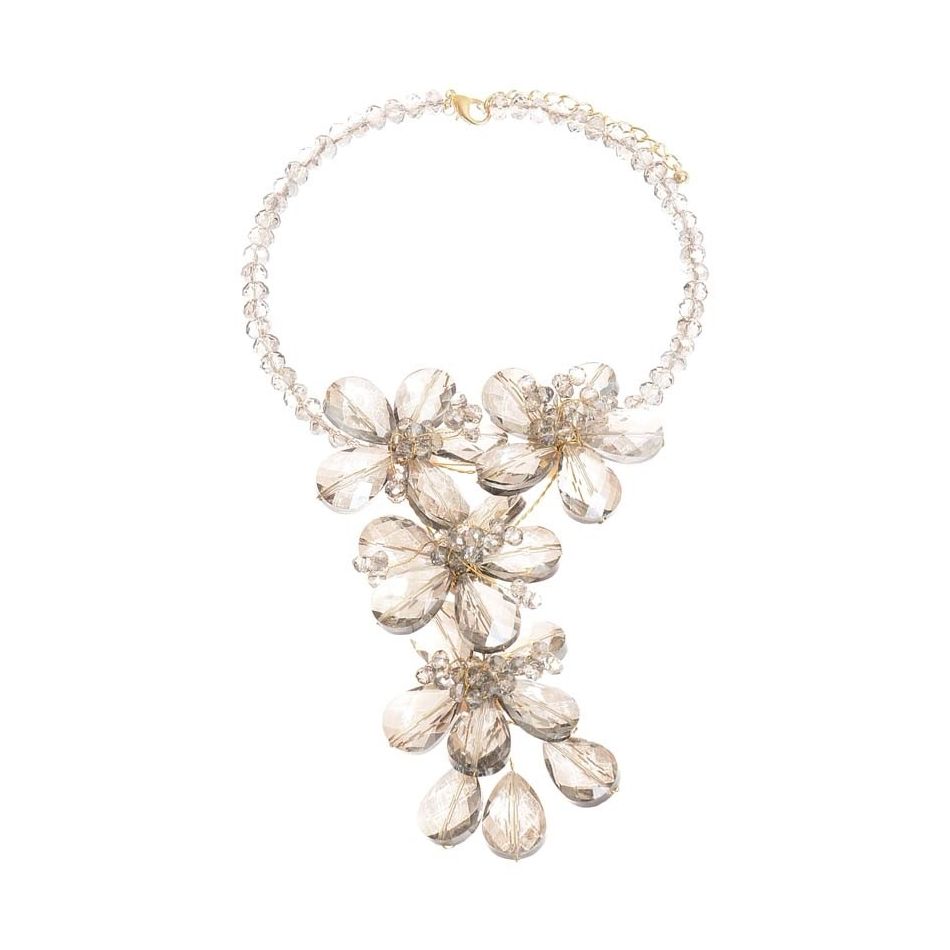 CRYSTAL FLOWERS SHORT NECKLACE