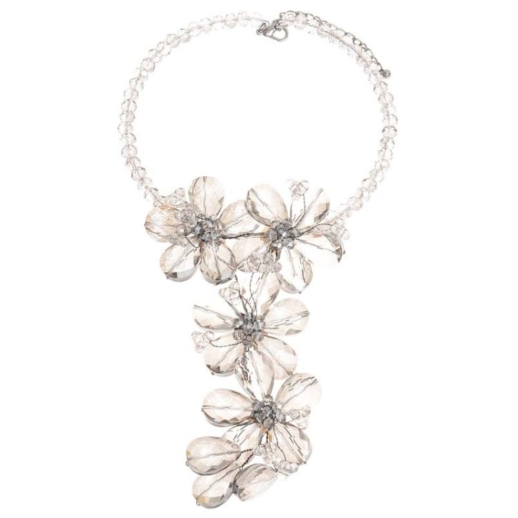 CRYSTAL FLOWERS SHORT NECKLACE 2