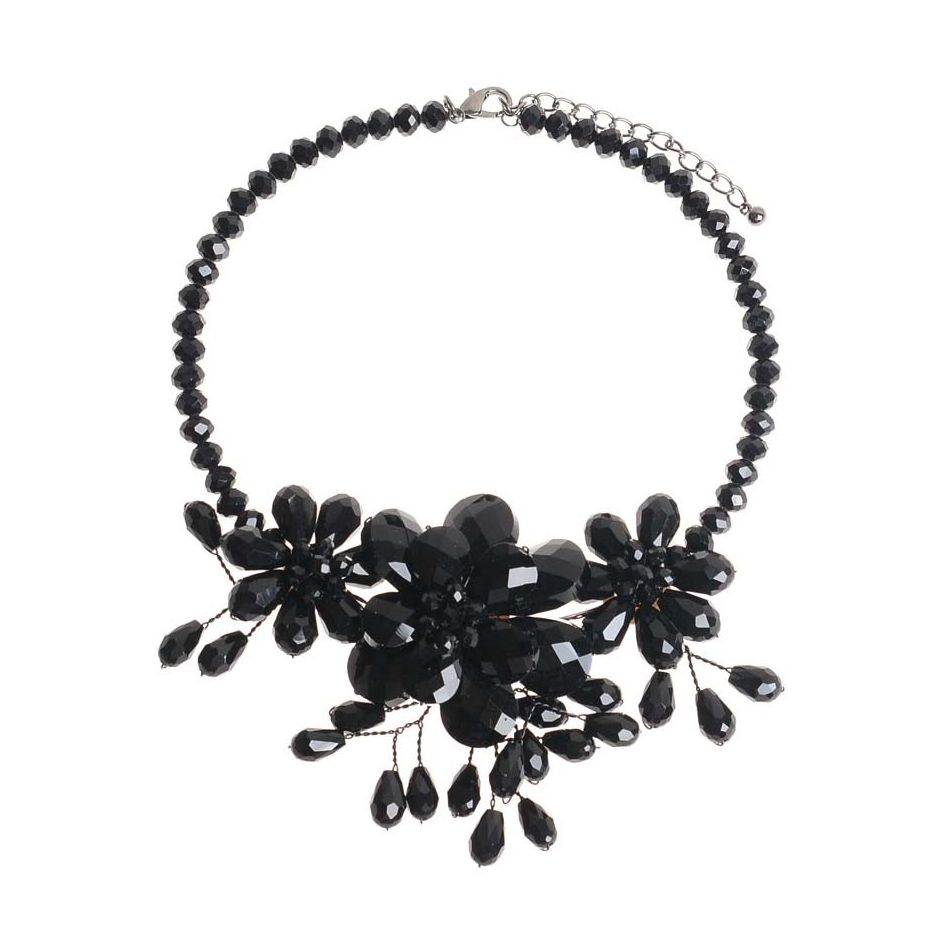 CRYSTAL FLOWERS SHORT NECKLACE