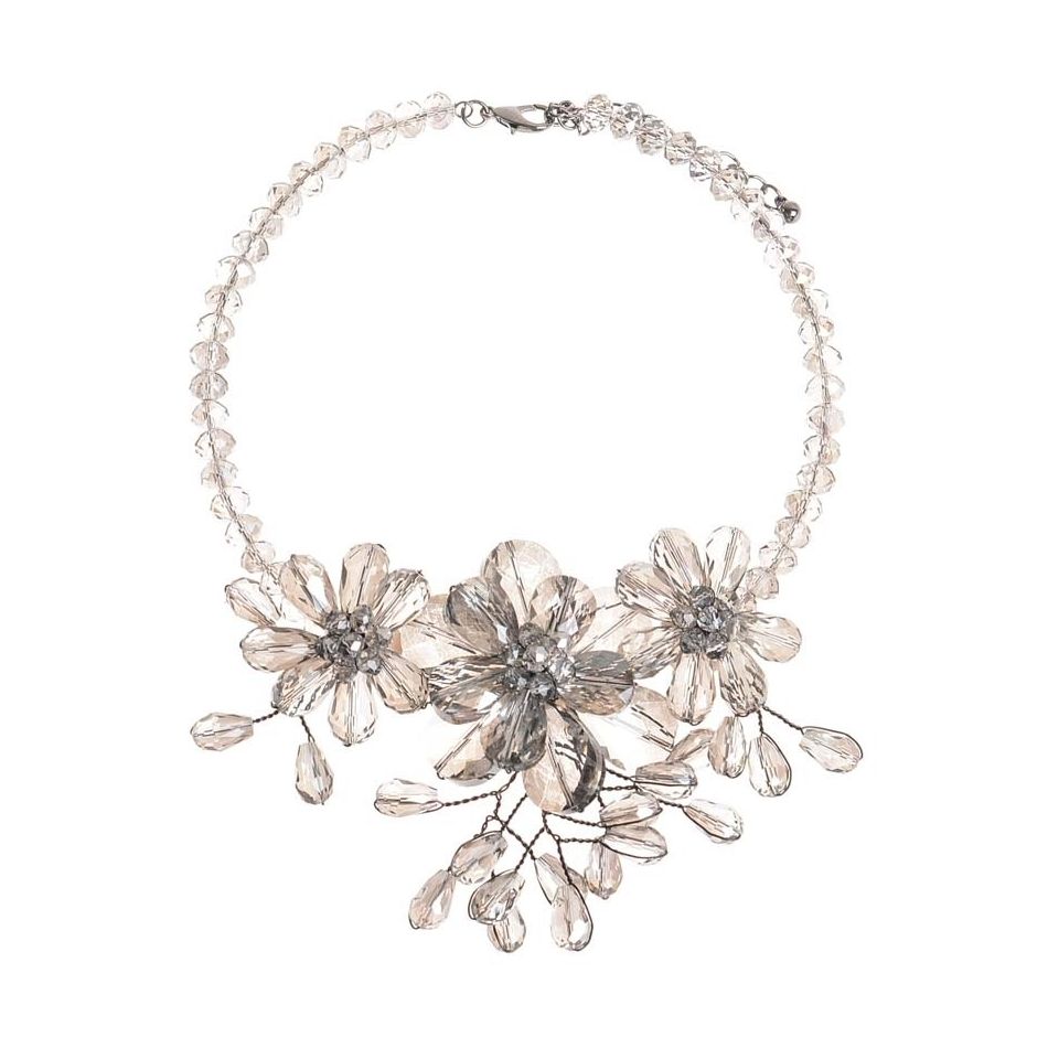 CRYSTAL FLOWERS SHORT NECKLACE
