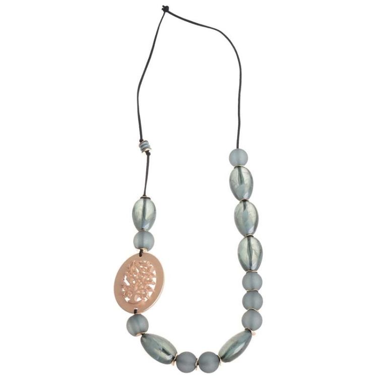COLLAR LARGO CUENTAS RESINA