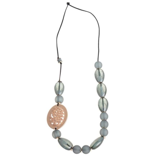 COLLAR LARGO CUENTAS RESINA