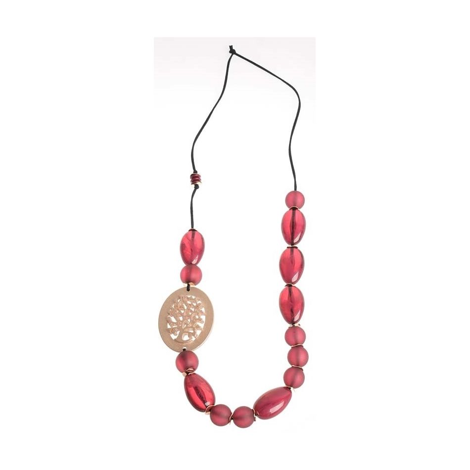 COLLAR LARGO CUENTAS RESINA