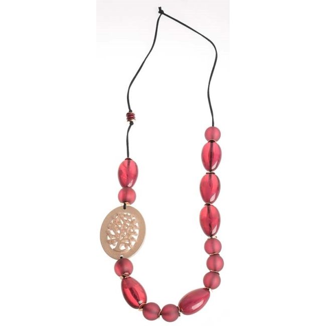 COLLAR LARGO CUENTAS RESINA