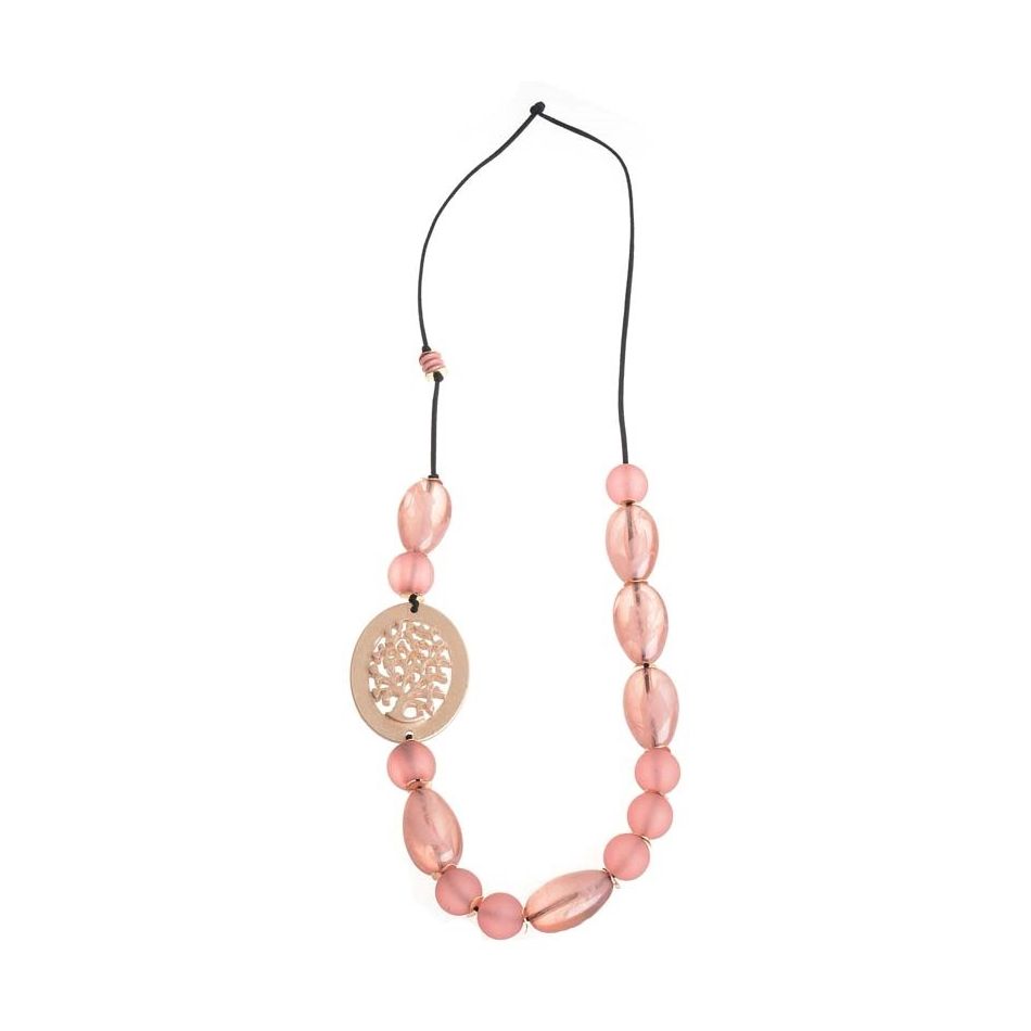 LONG NECKLACE WITH RESIN BEADS