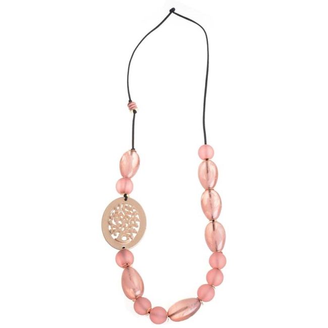 LONG NECKLACE WITH RESIN BEADS