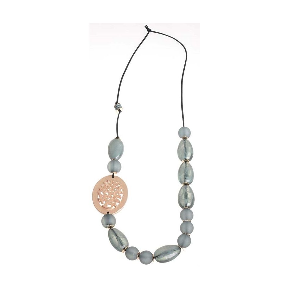 LONG NECKLACE WITH RESIN BEADS