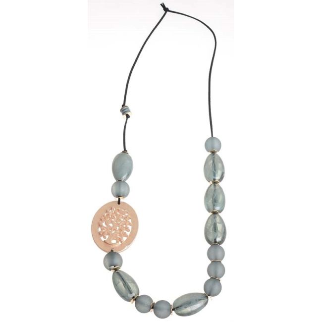 COLLAR LARGO CUENTAS RESINA