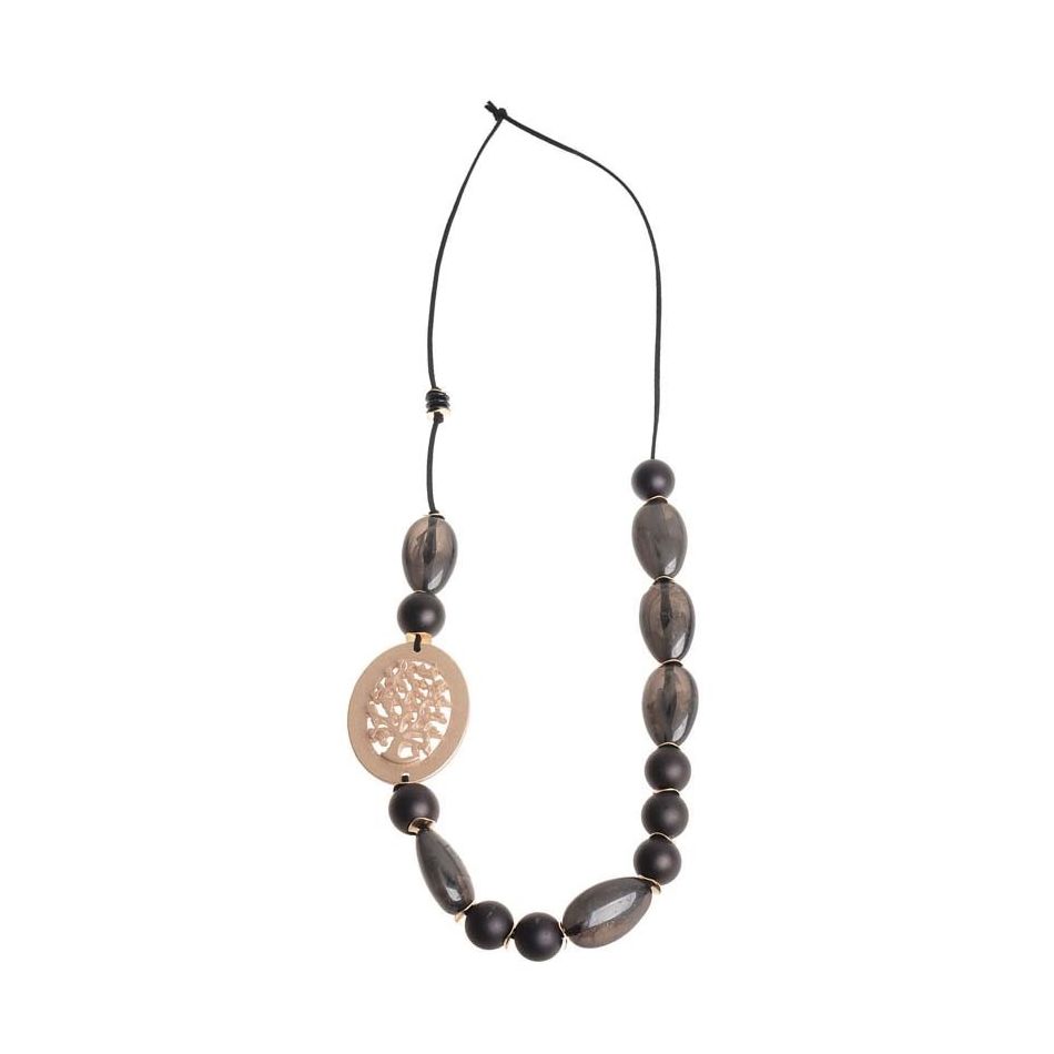 COLLAR LARGO CUENTAS RESINA