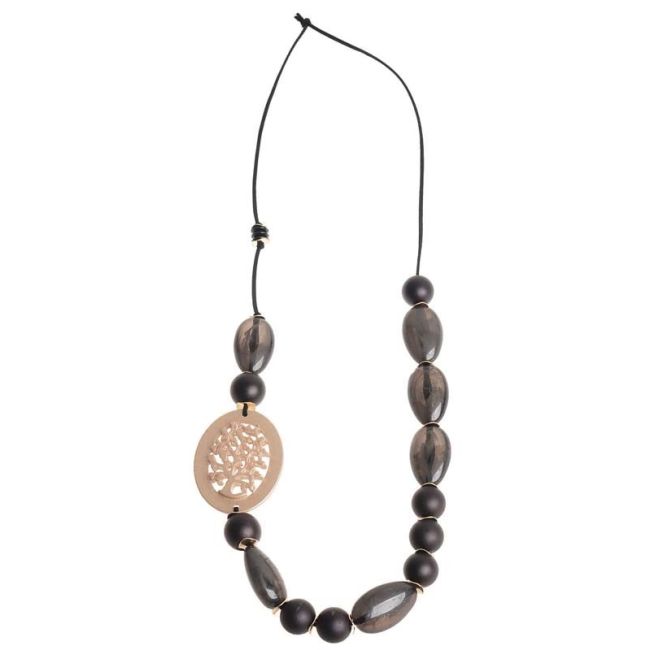 COLLAR LARGO CUENTAS RESINA