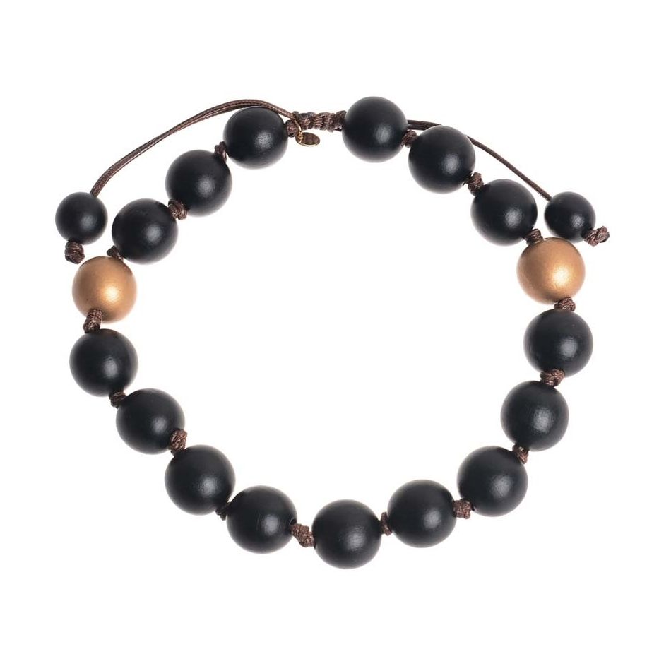 WOODEN BEADS SHORT NECKLACE