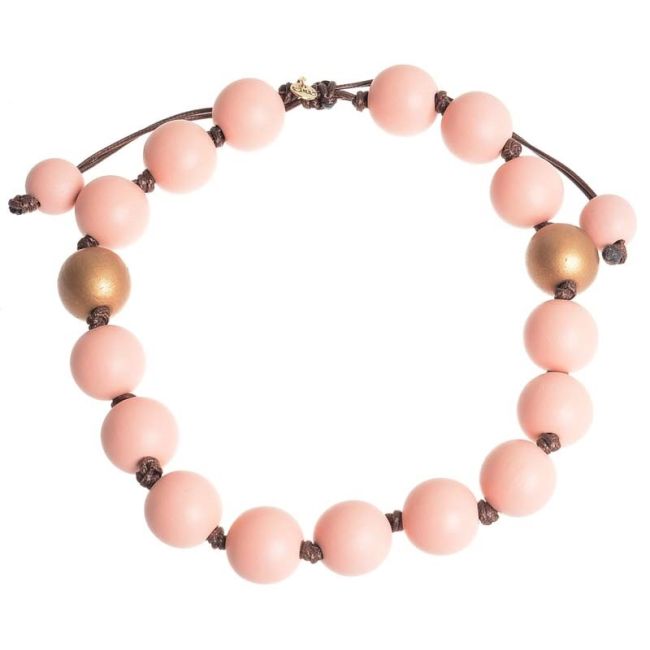 WOODEN BEADS SHORT NECKLACE